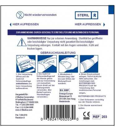 QuikClot 10x10 EMS Dressing - Set von 3