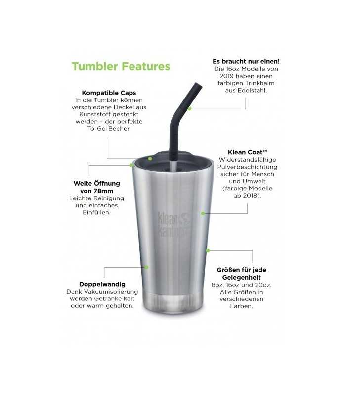 Klean Kanteen Trinkhalme aus Edelstahl bunt