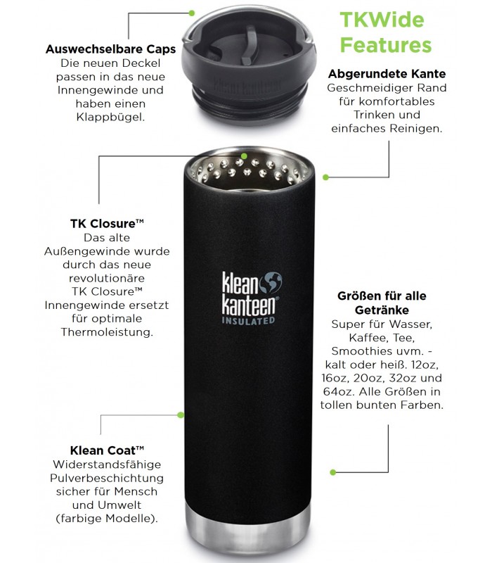 Klean Kanteen Tkwide Insulated 12 Oz 355 Ml With Coffee Cap New Adventurestore S A R L Klean Kanteen Tkwide Insulated 12 Oz 355 Ml With Coffee Cap New Adventurestore S A R L