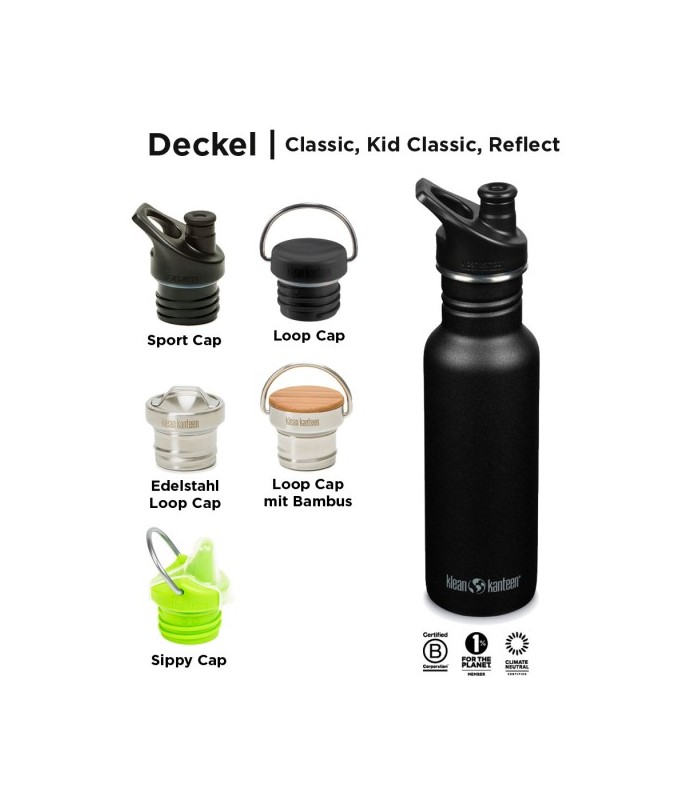 Klean Kanteen Classic Narrow 18oz Sport Cap Bottle - Black